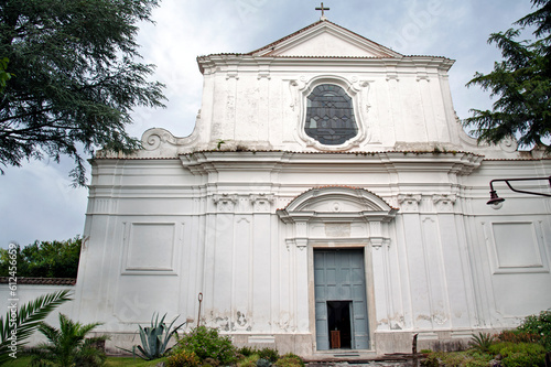 Bild auf Leinwand Façade of the ancient church Saint Maria degli Angeli, Visciano, Naples, Italy