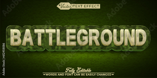 Green Camouflage Army Esport Battleground Vector Editable Text Effect Template