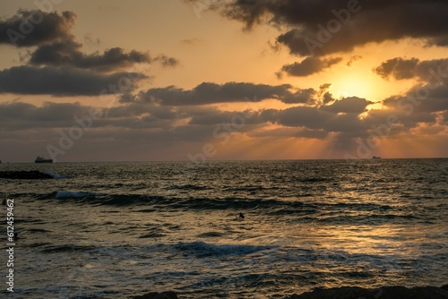 Beautiful landscape of the sea on the sunset