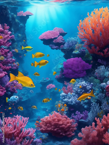 Under the sea underwater world, Generative AI Illustration. © Creative_Bringer
