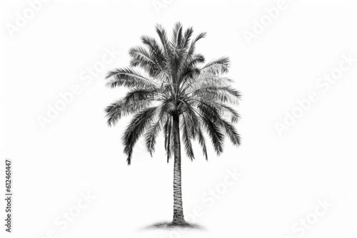 Centered Palm Tree on White Background