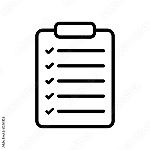 Checklist Icon In Black Line With Flat Style  © At My Hat