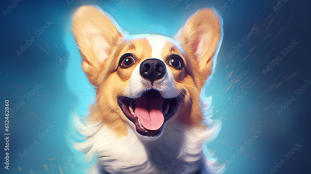 A silly corgi sticking out its tongue, giving a cheeky grin, and showcasing its unique personality with its playful and mischievous antics Generative AI