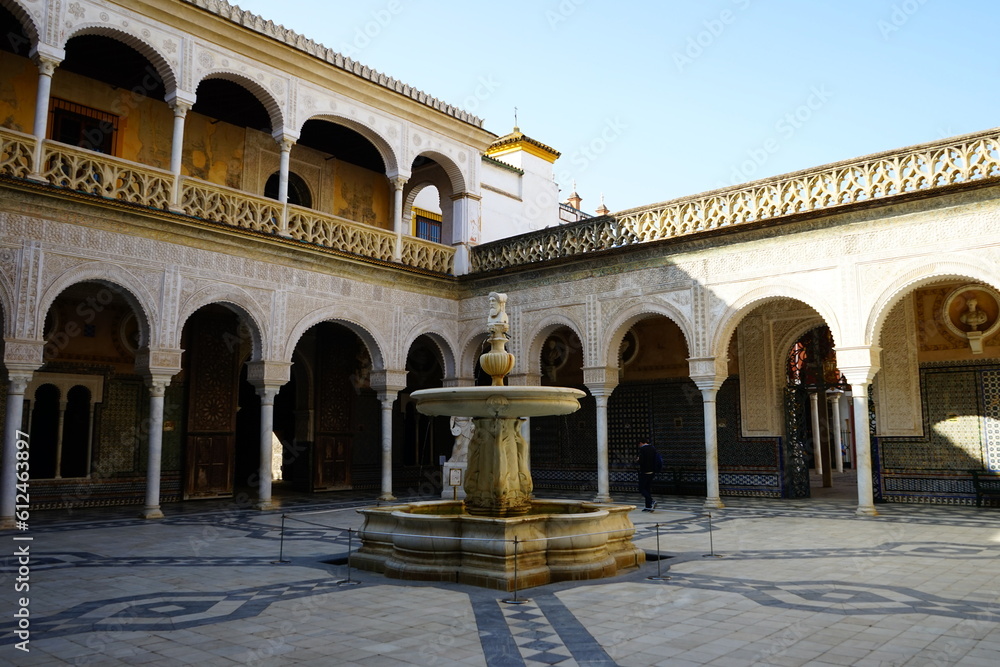 Casa de Pilatos cloister, Seville, Andalucia, Spain