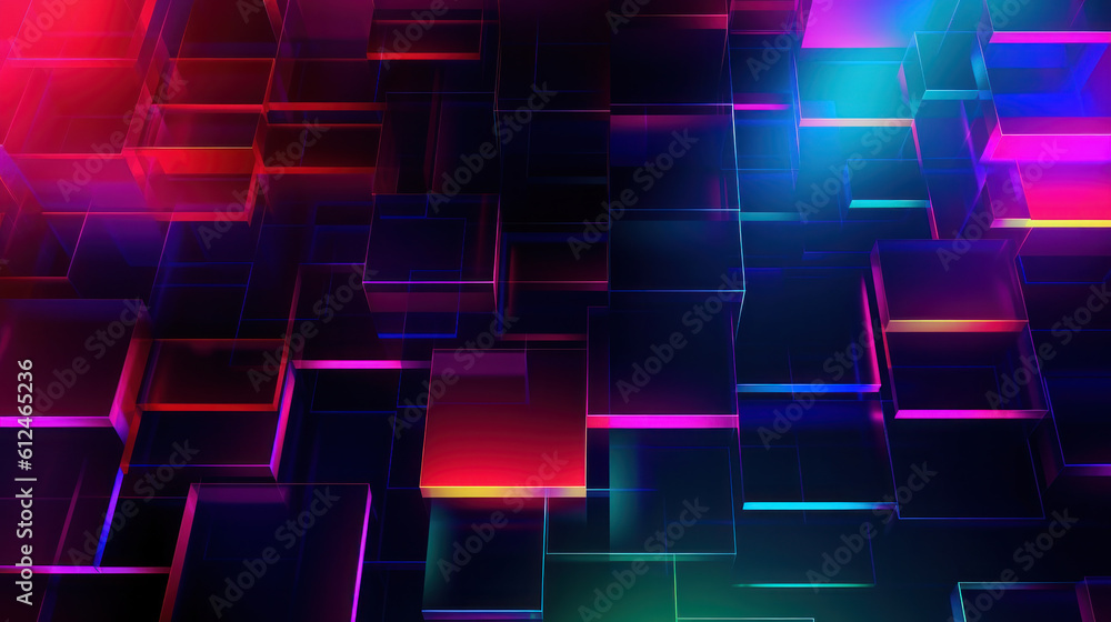 Neon vivid geometrical background. Illustration AI Generative. Neon vivid geometrical background. Illustration AI Generative.