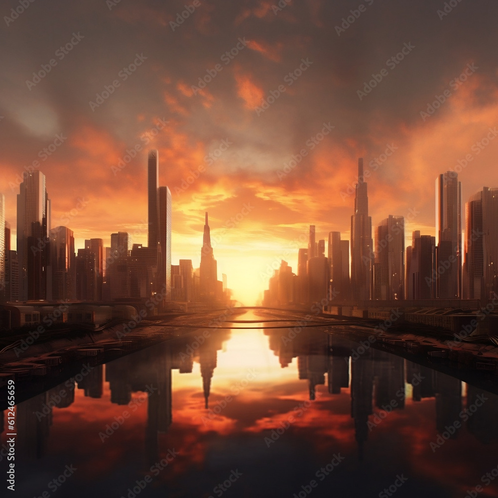 Sunset cityscape