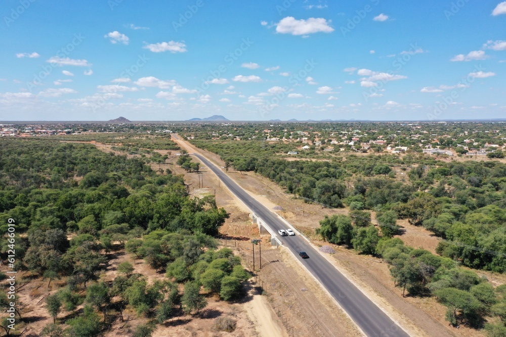 Road into Tlokweng from Gaborone, Botswana, Africa