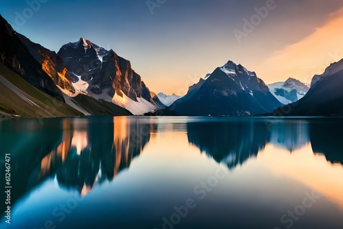 Majestic Swiss Alps: Showcase the breathtaking beauty of the Swiss Alps, with snow-capped peaks, lush green meadows, and picturesque mountain villages. Capture the awe-inspiring landscapes © crescent