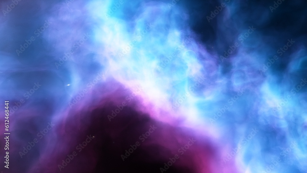 nebula gas cloud in deep outer space, science fiction illustration, colorful space background with stars 3d render
