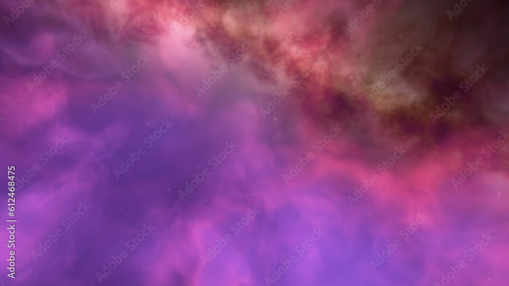 nebula gas cloud in deep outer space, science fiction illustration, colorful space background with stars 3d render
