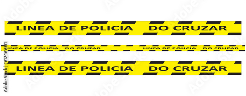 Police Line, Do Not Cross ,Linea de policia Vector illustration.