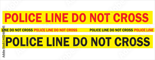 Yellow and Red Barricade police stripe. Police Line, Do Not Cross Vector illustration.