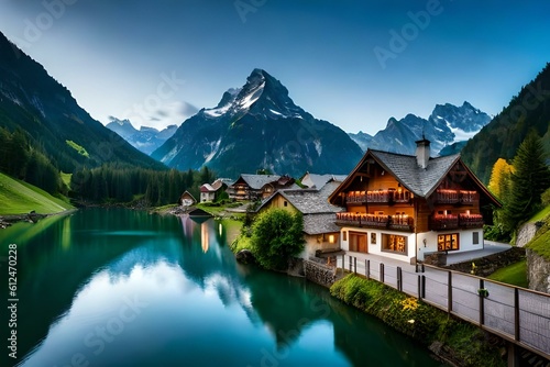 Charming Swiss Villages  Explore the idyllic Swiss villages with their traditional chalet-style architecture  colorful flower displays  and charming cobblestone streets