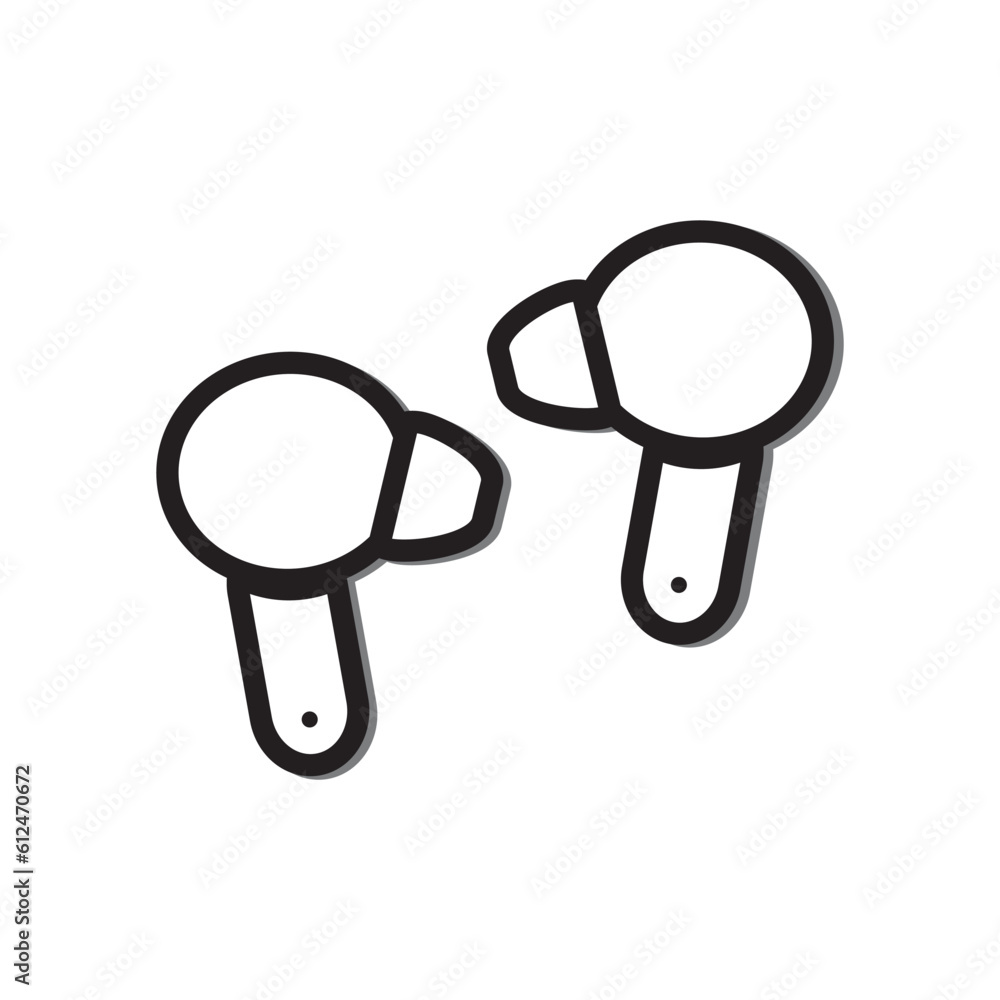 Simple icon of True Wireless earphone ,Wireless headphone illustration, Simple icon of True Wireless earphone ,Wireless headphone illustration,