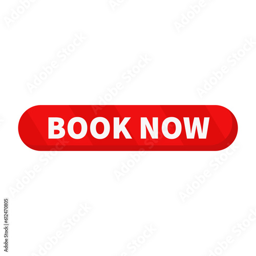Book Now Button In Red Color And Rounded Rectangle Shape For Promotion
