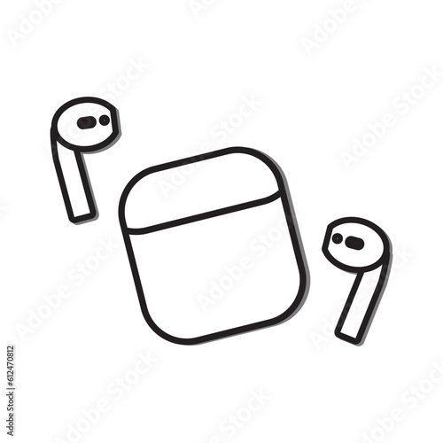 TWS icon, true wireless stereo bluetooth wireless headphones, vector illustration earphone.