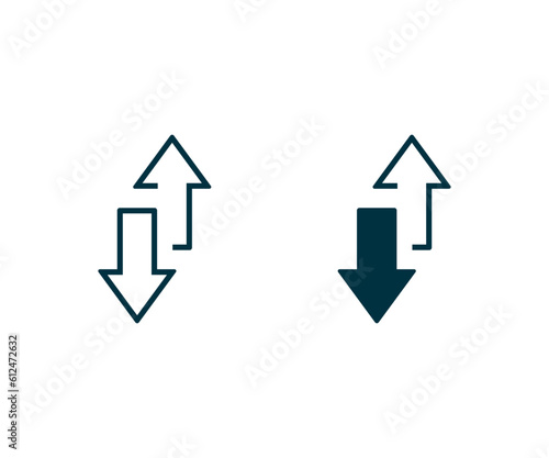 Free Download Up down arrows vector icon. Transfer arrows icon. 2 side arrow icon. Upload and download arrow icon - GFXLoad
