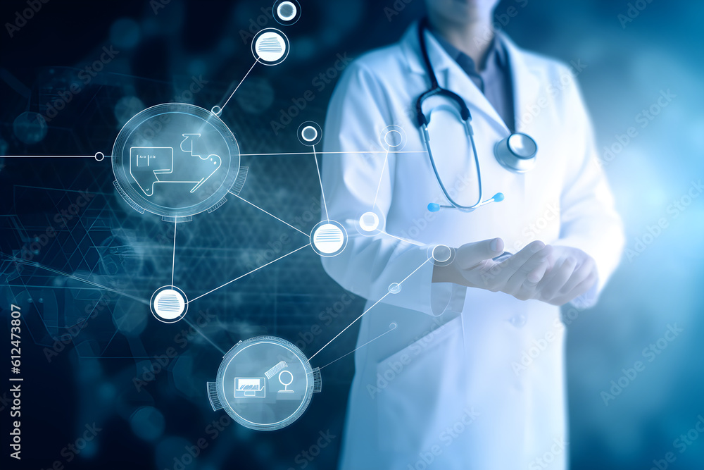 Growth potential f health tech amid demand for health services with more. Medicine doctor with stethoscope touching icon medical networking on modern interface, Medical ... Veja mais Growth potential f health tech amid demand for health services with more. Medicine doctor with stethoscope touching icon medical networking on modern interface, Medical ... Veja mais