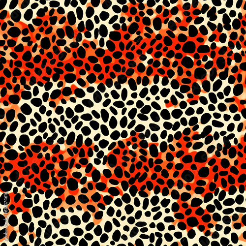 Bright leopard  pattern  animal print  modern seamless  pattern. AI illustration. Fashionable template for design  wallpaper  clothes  fabric  tape.