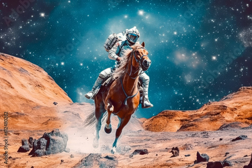 Astronaut riding a horse, generative ai
