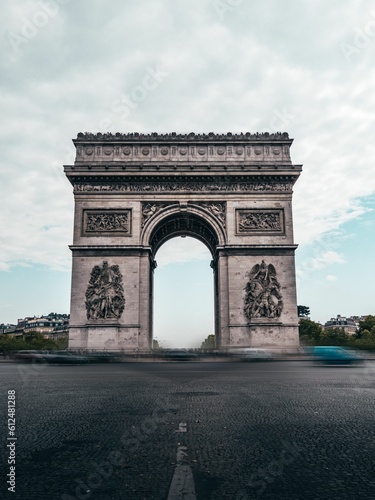 Arch Triumph in Paris, France, during a busy day