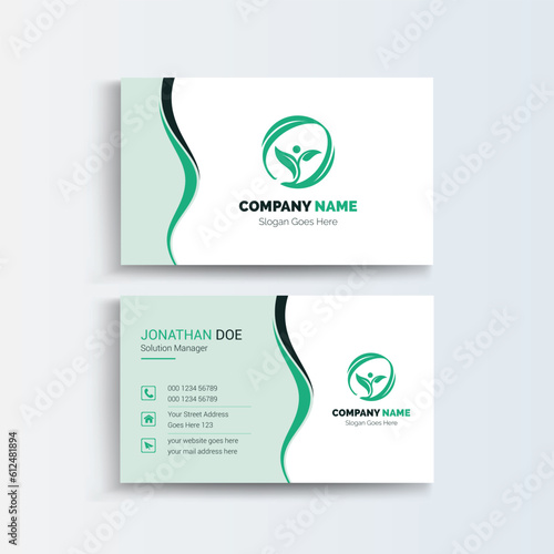 Lawn Care Clean and simple modern business card, Modern simple light business card template with flat user interface. Double-sided creative Lawn Care business card template
