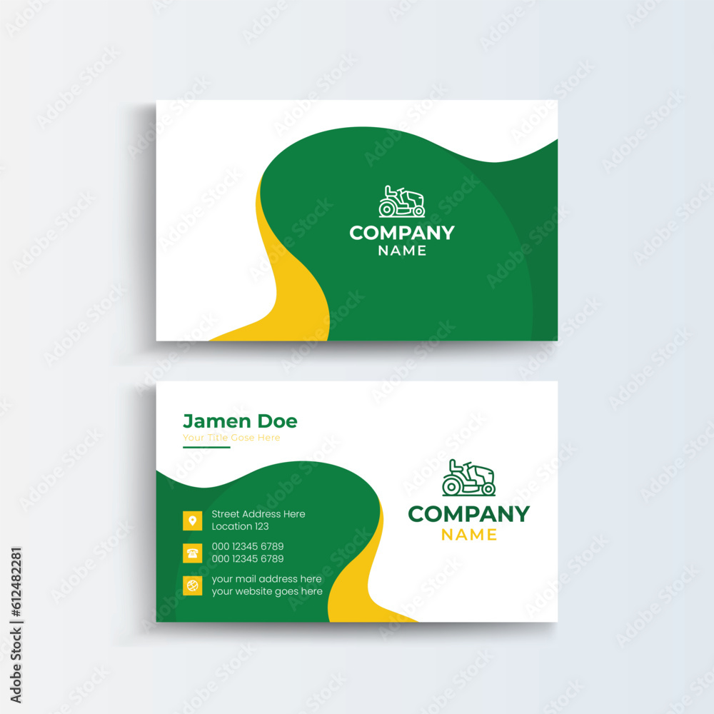 Lawn Care Business Card Creative corporate business card Template