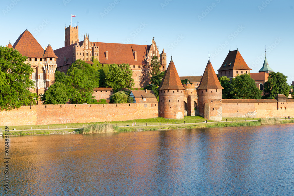 The Teutonic Castle in Malbork, view from the river.