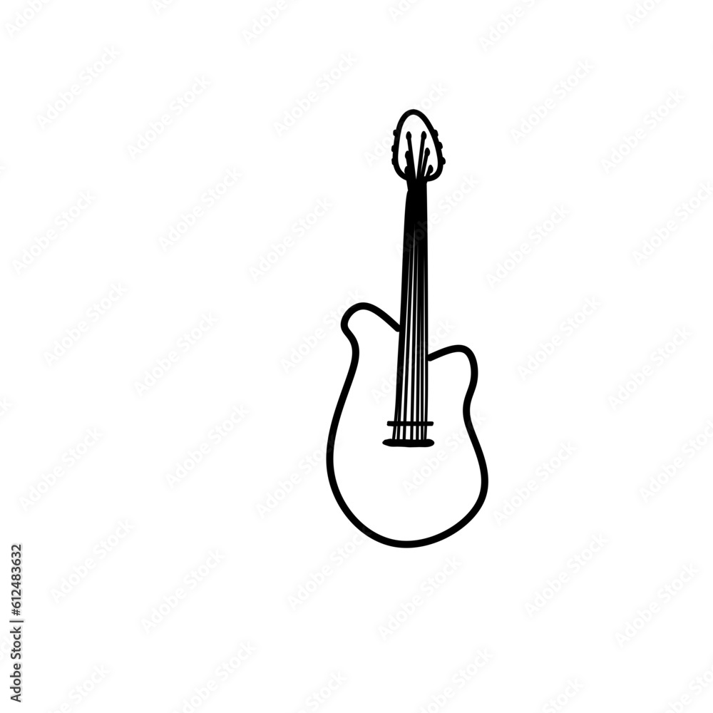 Hand drawn musical instruments vector isolated elements