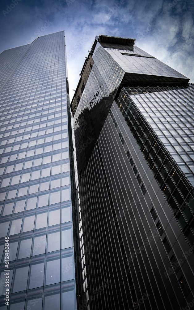 Low angle view of glass skyscrapers