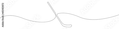 Golf stick line continuous drawing vector. One line Golf stick icon vector background. Golf club icon. Continuous outline of a Golf club.