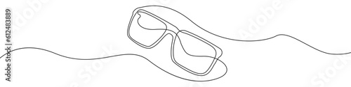 Glasses icon line continuous drawing vector. One line eyeglasses icon vector background. Eyeglasses icon. Continuous outline of a Glasses.