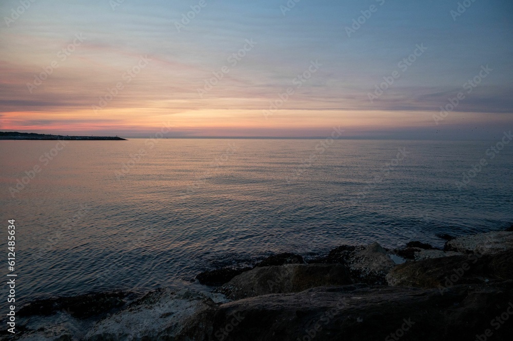 Beautiful landscape of the sea on the sunset
