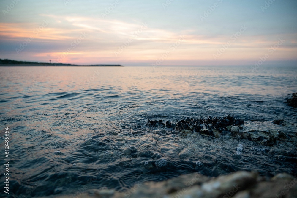 Beautiful landscape of the sea on the sunset