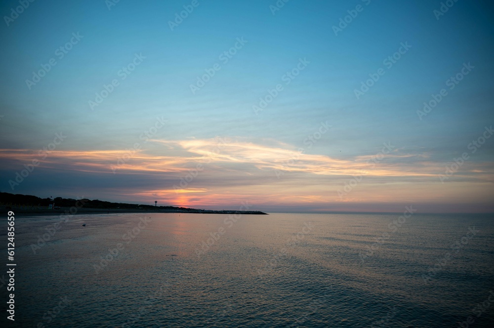 Beautiful landscape of the sea on the sunset