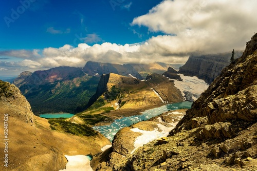 Fotografía Aerial of the Grinnell Glacier in Montana, United States.