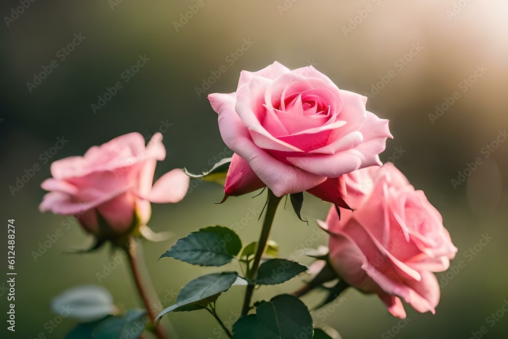 pink rose in garden generative ai technology pink rose in garden generative ai technology