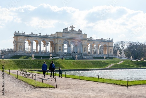 Beautiful shot of the Schonbrunn palace in Vienna, Austria photo