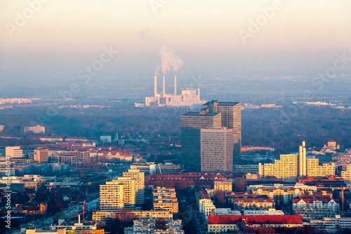Aerial shot of a cityscape of Munich  Germany