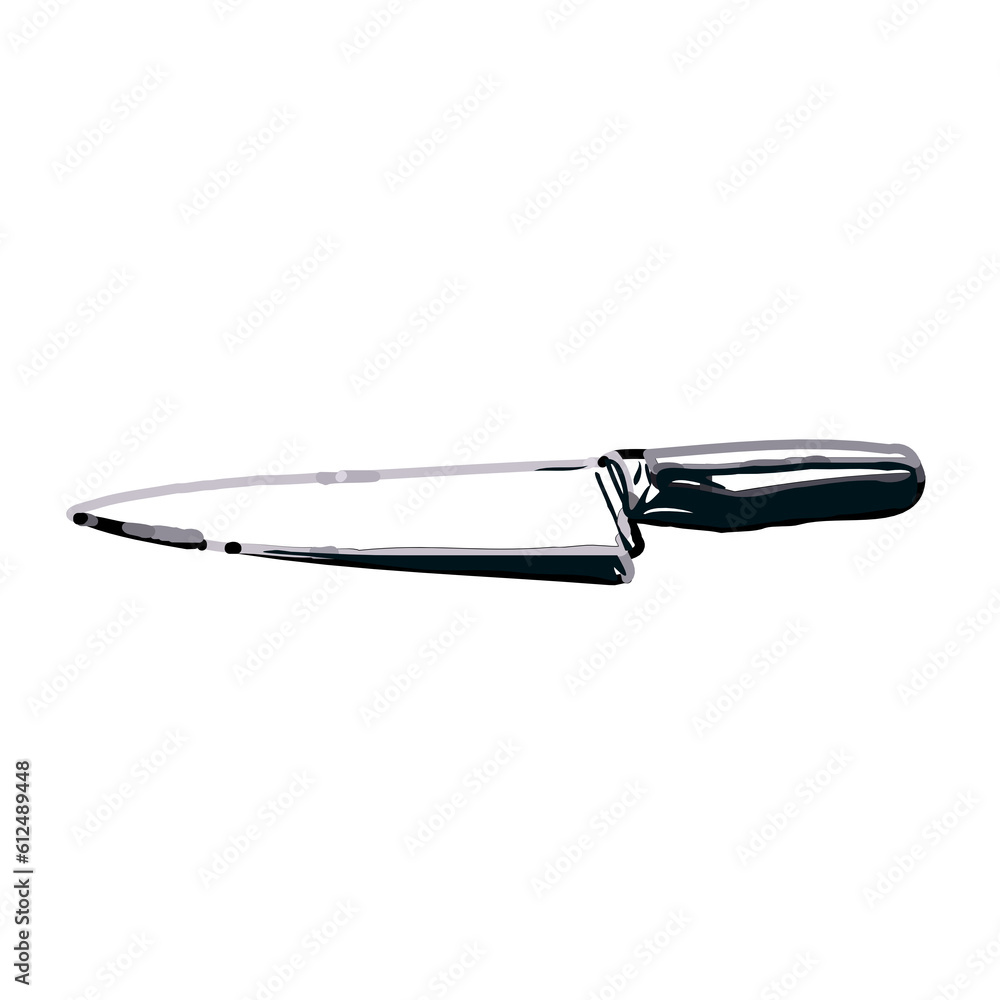 Color sketch of a knife with transparent background Color sketch of a knife with transparent background