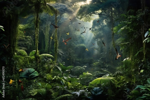 scene with tropical fishes.