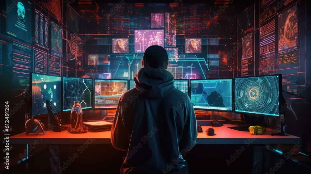 Illustrate a skilled hacker navigating a virtual reality interface Illustrate a skilled hacker navigating a virtual reality interface