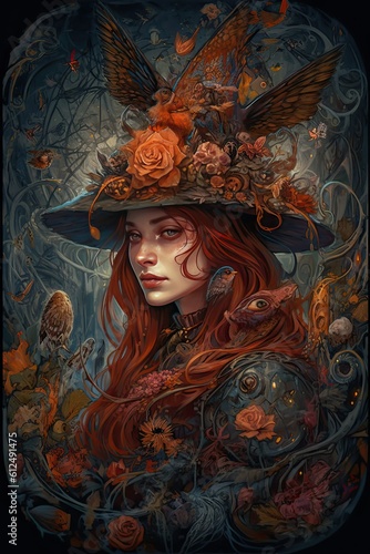 Witch in fancy hat