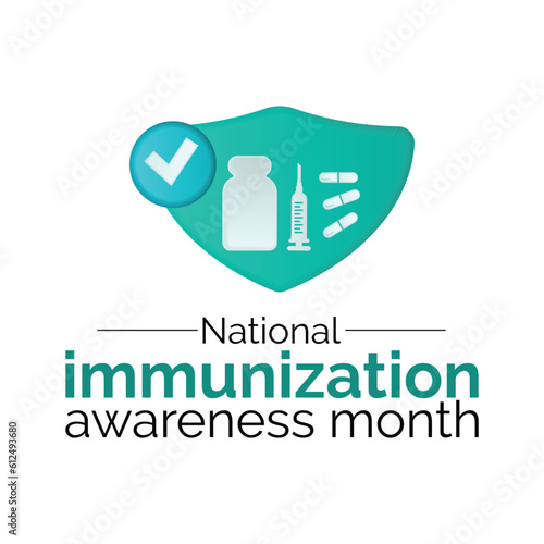 National Immunization Awareness Month. It can help save the lives of others. 3D Rendering white background
