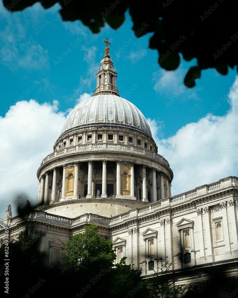 Skyline of the spectacular dome and architecture of the St. Paul's Cathedral in London, England