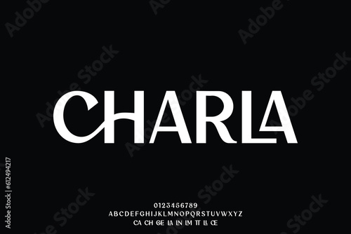 Elegant chic ligature style typeface display font vector