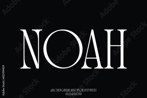 Minimalist elegant serif display font vector. Creative vintage typeface typography style
