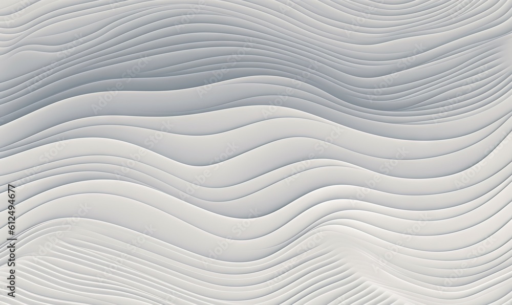 Obraz premium an abstract white background with wavy lines and curves in the center of the image, with a gray background with a white background and a. generative ai