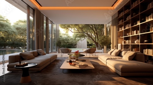 Sleek and contemporary villa in Milan or the Italian Riviera  boasting minimalist design  floor - to - ceiling windows  and seamless indoor - outdoor living spaces