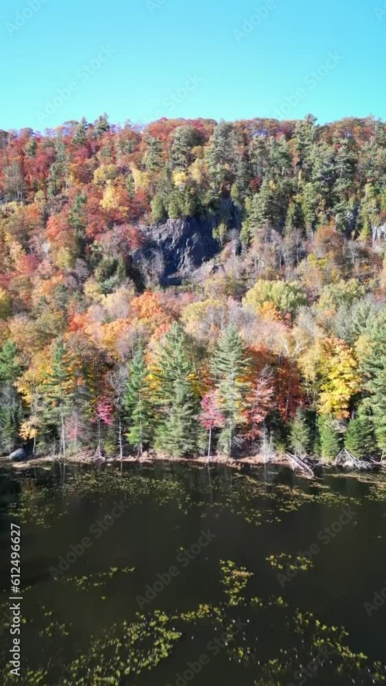 Lake with fall foliage trees around Lake with fall foliage trees around